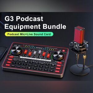 Podcast Bundle w/ Audio Mixer Board, Condenser Microphone